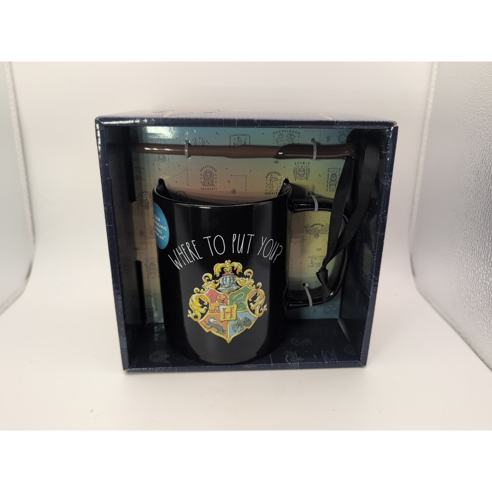 Rae Dunn Harry potter  Ravenclaw Color changing Mug & Wand Set Where To Put You